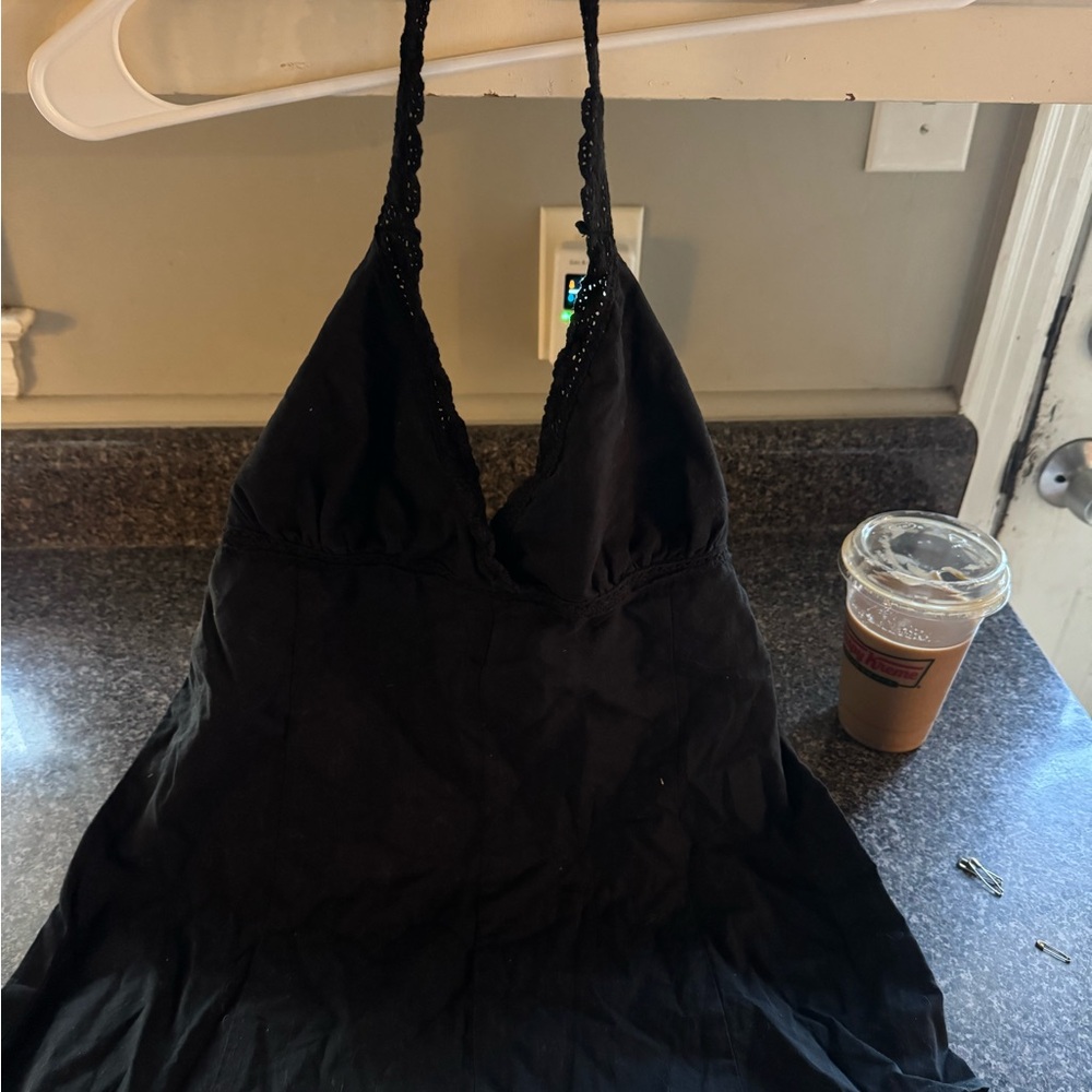 Y2K Brand Red Camel Black Halter Top Size Large